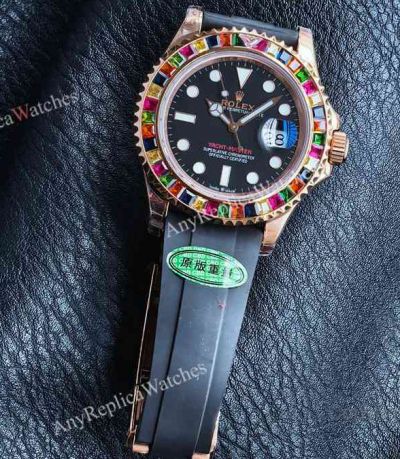 CBD Factory Rolex Yacht-master 40mm Rainbow Diamond Bezel 3235 Movement Watch